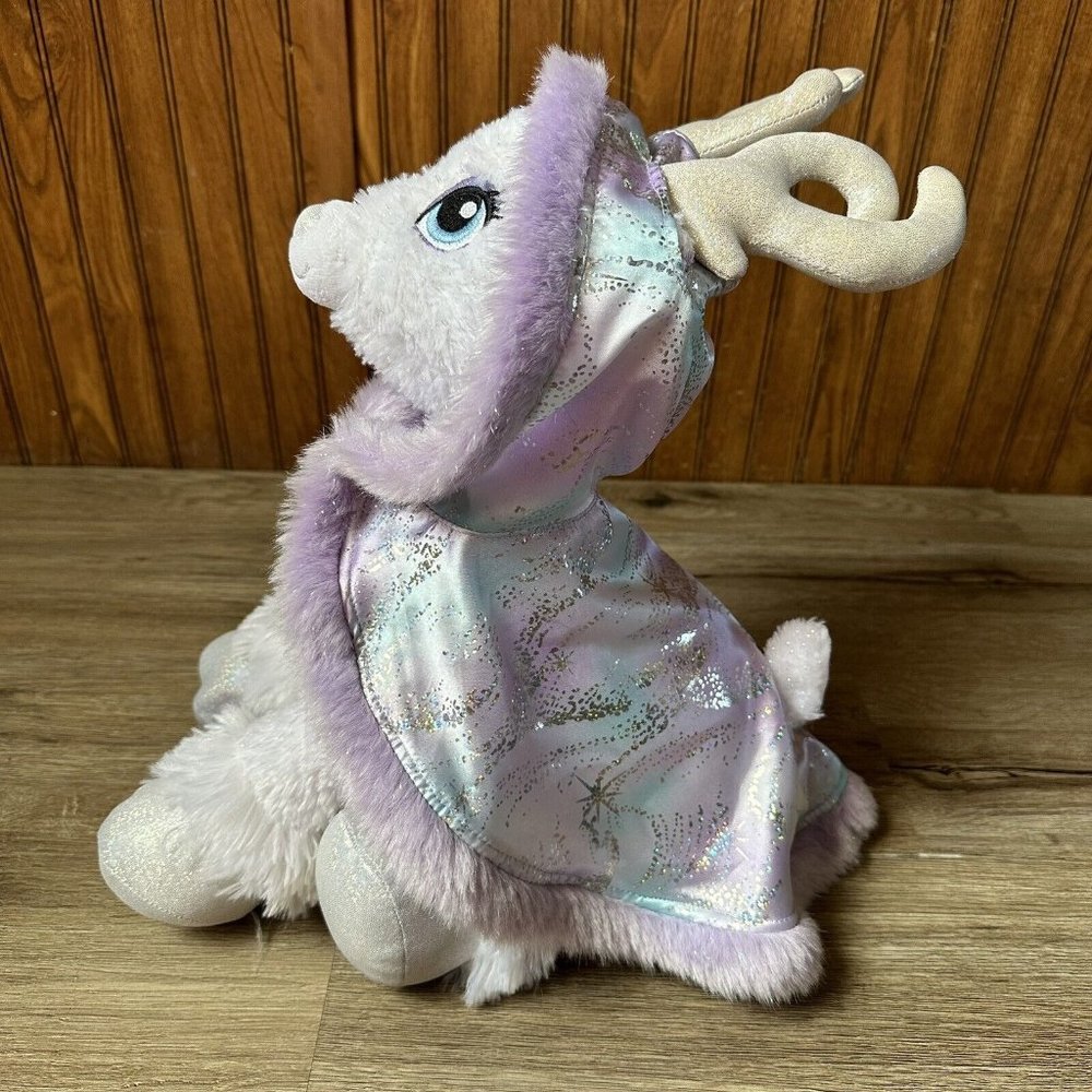 Build A Bear Glisten Reindeer 15" Plush Lavender Fur Cape Medallion Winter - Picture 2 of 7